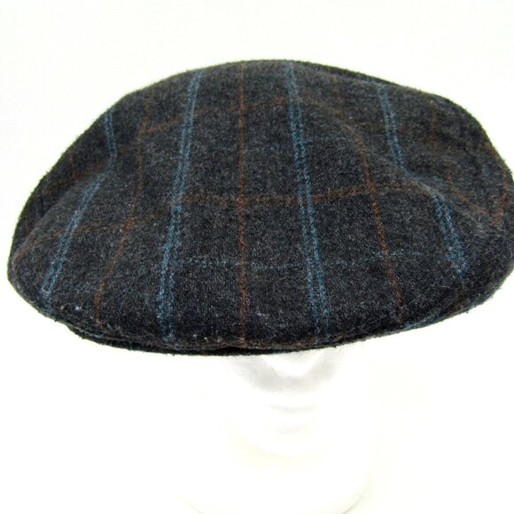 VTG Dorfman Pacific Newsboy Cabbie Hat Size Large Square Check Wool Cap - Picture 1 of 7